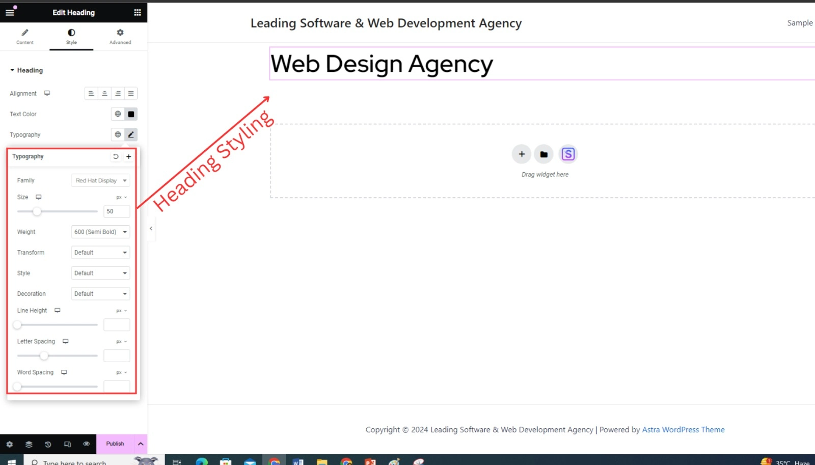 A computer screen displaying a highlighted web design agency.