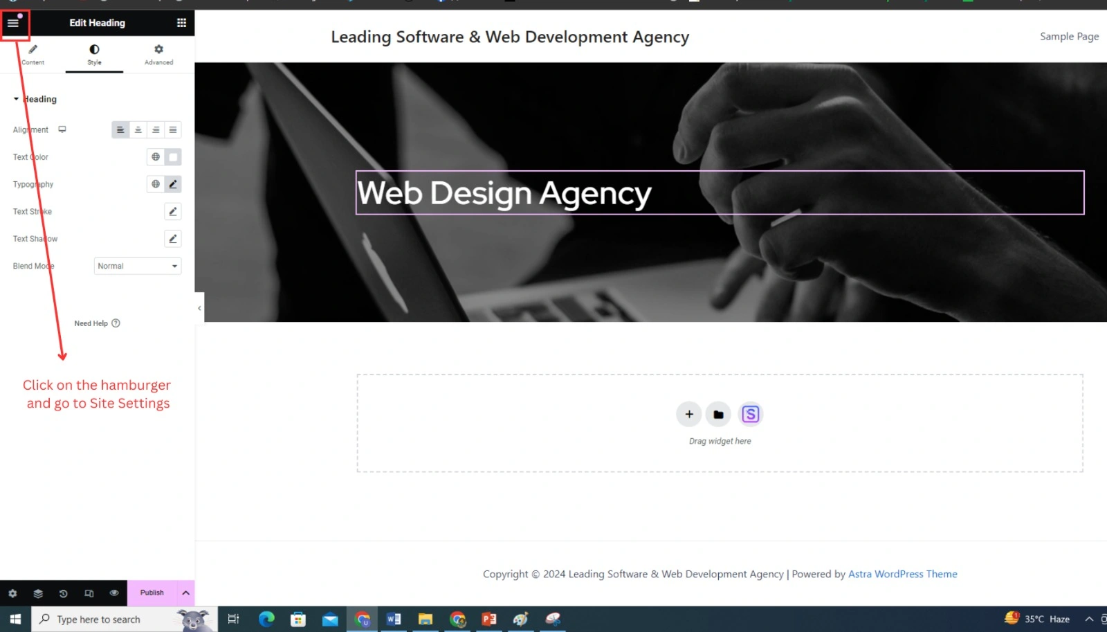 Web design agency's website showcasing their creative and professional services.