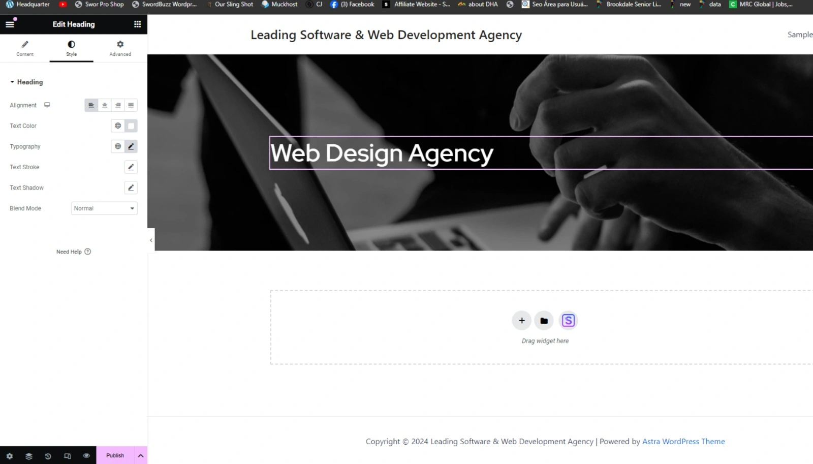 The web design agency shines in the browser.