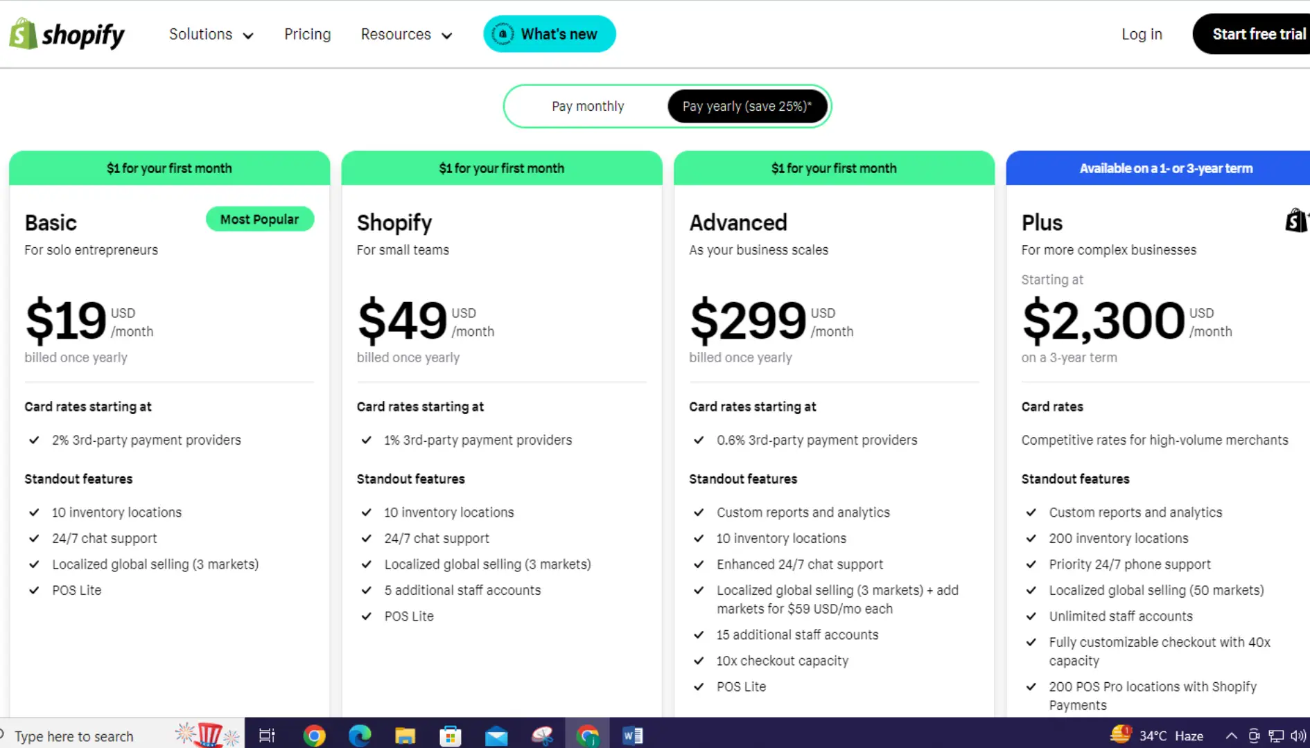 Prices listed on website dashboard for easy reference.